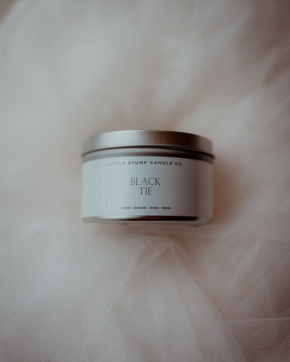 Black Tie Tin Candle - 8oz